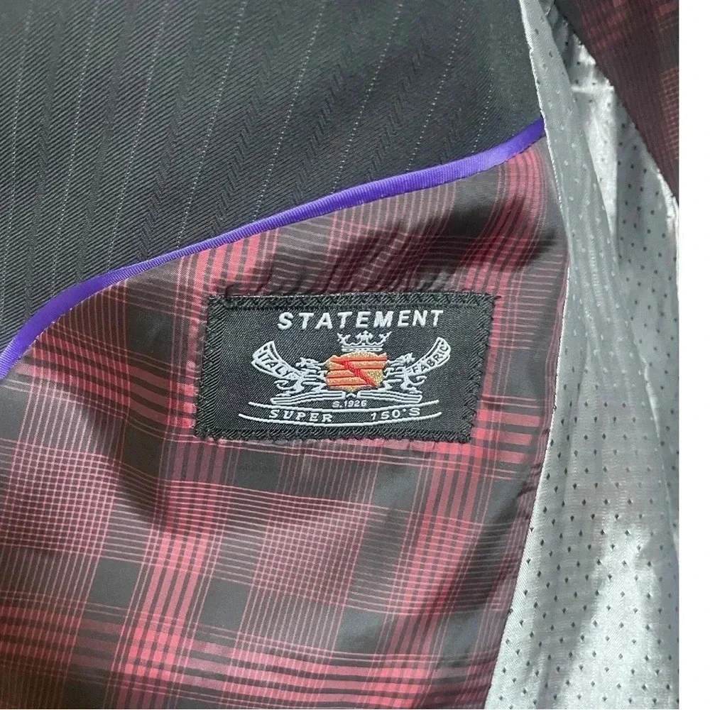 Statement Italy Confidence Blazer Suit Jacket Men's 40R Black -